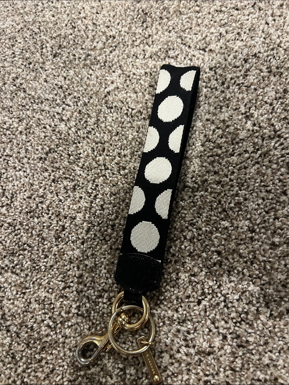 Marc Jacobs Black and White Polka Dot Wristlet Keychain